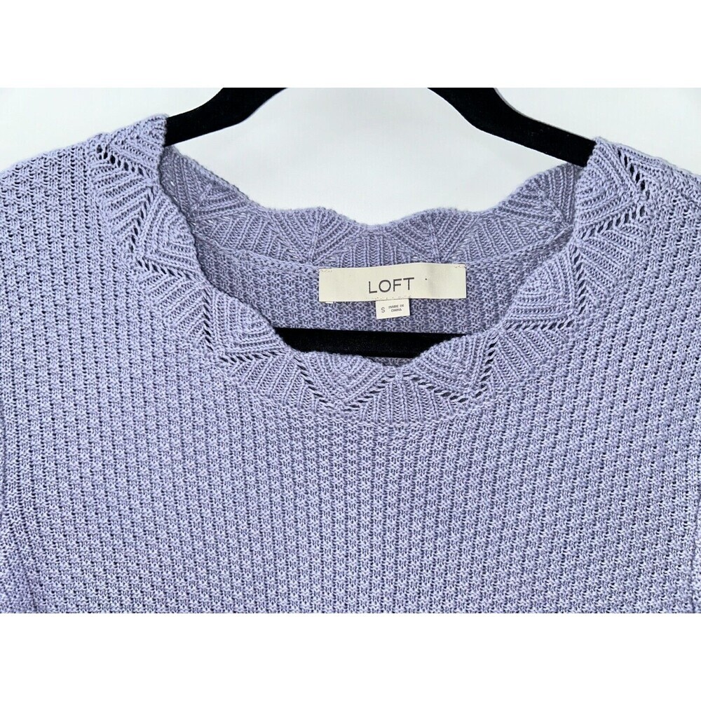 Women's Loft  Scalloped Bobble Sleeve Oversized Pullover Sweater Size S - Picture 6 of 7